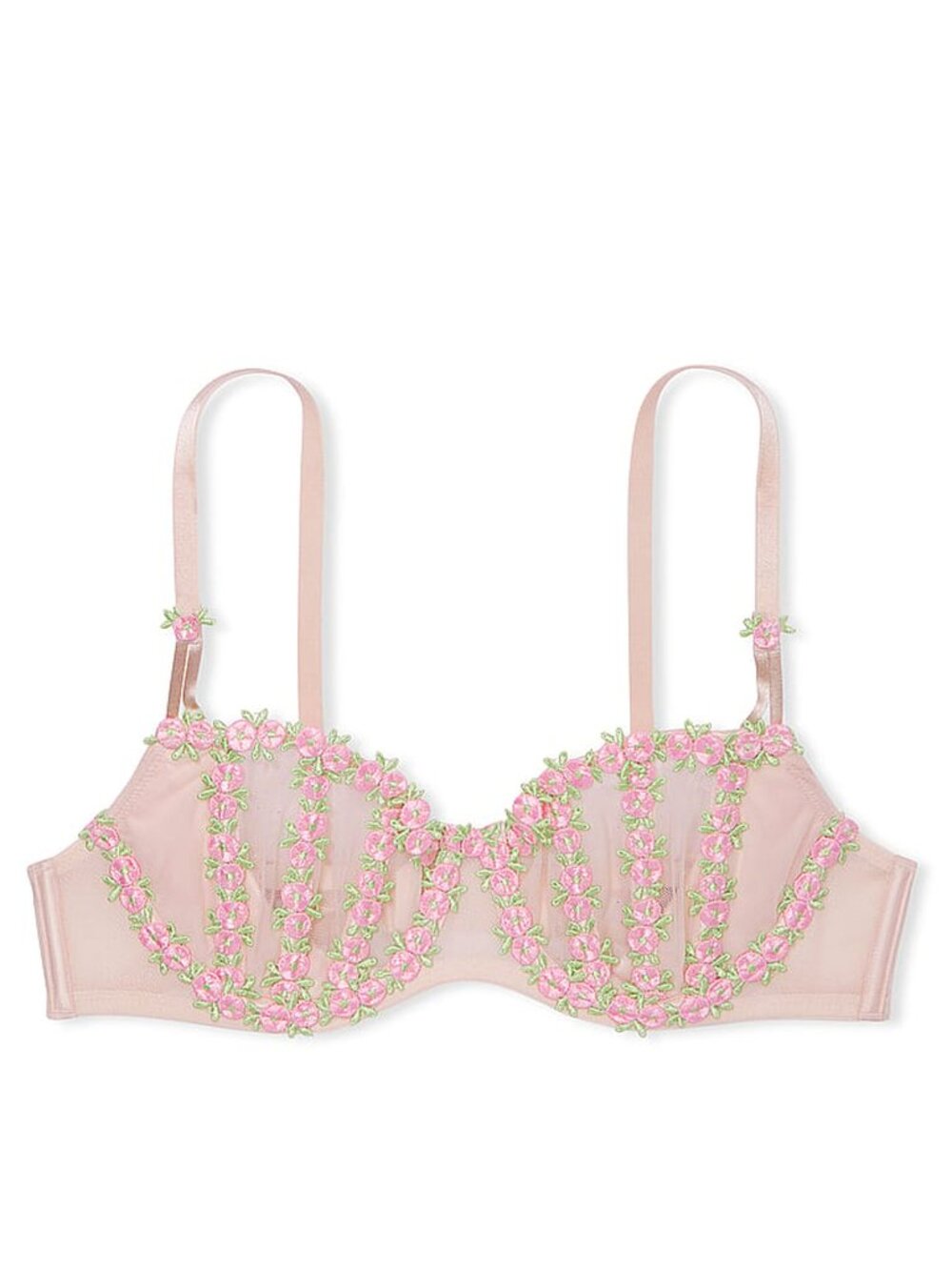 New! Victoria’s Secret Wicked Caged Rosebud Balconette Bra 34DDD 34444